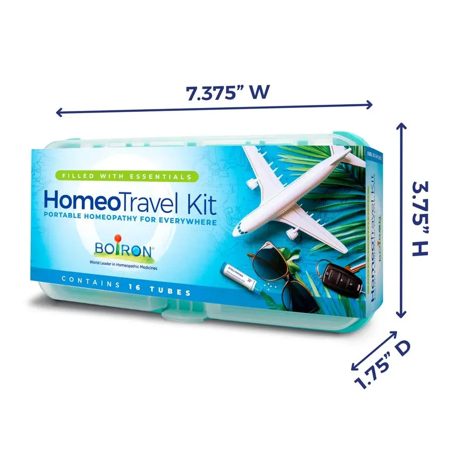 Kit di pronto soccorso da viaggio Homeotravel con custodia imbottita per medicinali omopatici 16 tubi