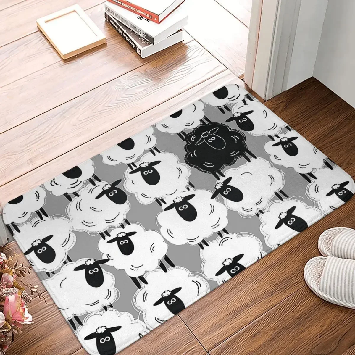 Black Sheep #1 - By Sheep Well Doormat Rug Carpet Mat Footpad Polyester Anti-slip Durable Front Room Corridor Kitchen Balcony