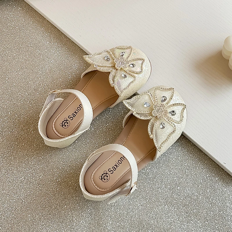

Kids'Casual Shoes Fashion Sandals PU Leather Bow Sequin Princess Summer Shoes For Girls Anti-slip Purple Pink Shoes Size 24-35
