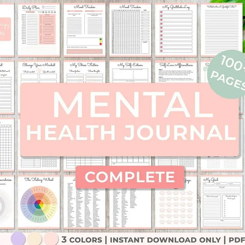 プロンプト付きデイリージャーナル ムードトラッカー 日記ガイド付きメンタルヘルスジャーナル ムードトラッカー付き 女性向け ポジティブな練習をする