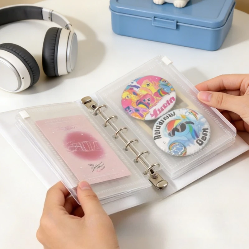A7 Notebook Accessories Transparent Zippered Bag Loose-leaf 6-Hole Replacement Core Inner Page Bag Creative Material Storage Bag