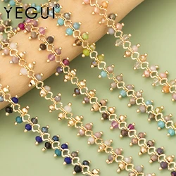 YEGUI C400, 체인, 18k 금 도금, 구리, 유리, 니켈 프리, 손으로 만든, 보석 만들기, diy 팔찌 목걸이, 1 메터/몫