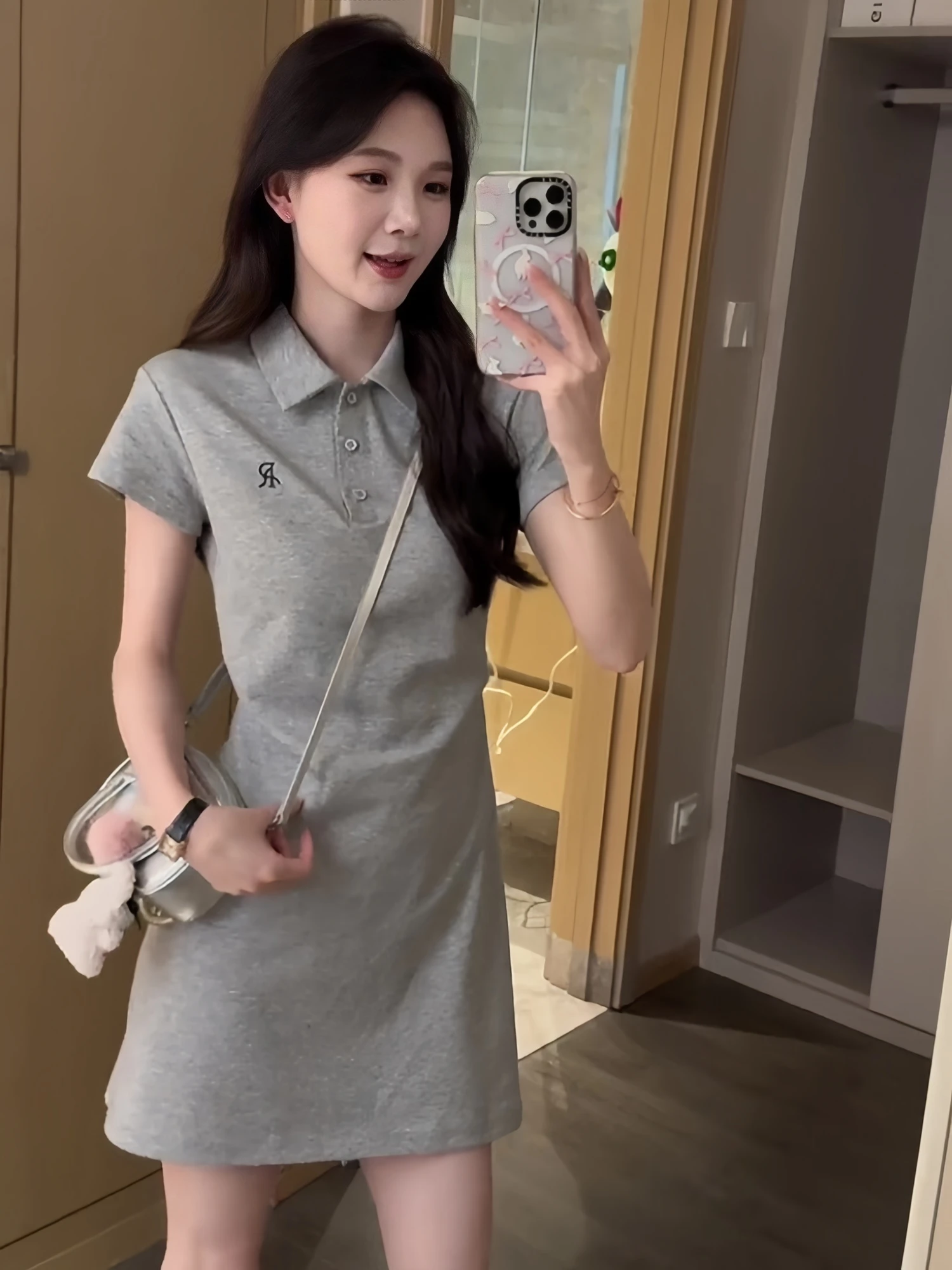 Coréen Sle ort Sve T-shirt Dr col femme taille brodée cintrée été nouveau décontracté Sle Dr