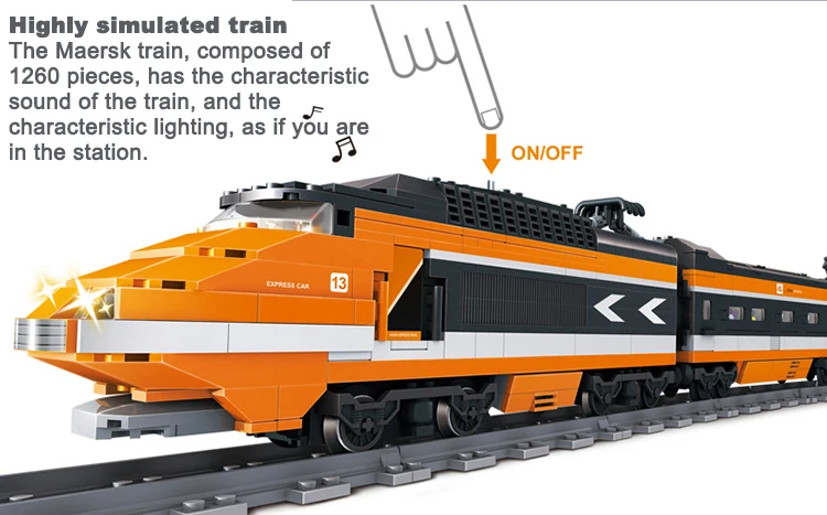 Technische City Power Train High-Tech-Eisenbahnstrecken-Bausteine, U-Bahn-Fahrzeug, Bausteine ​​zum Zusammenbauen, Spielzeug, Geschenke für Teenager und Erwachsene – Detail 8