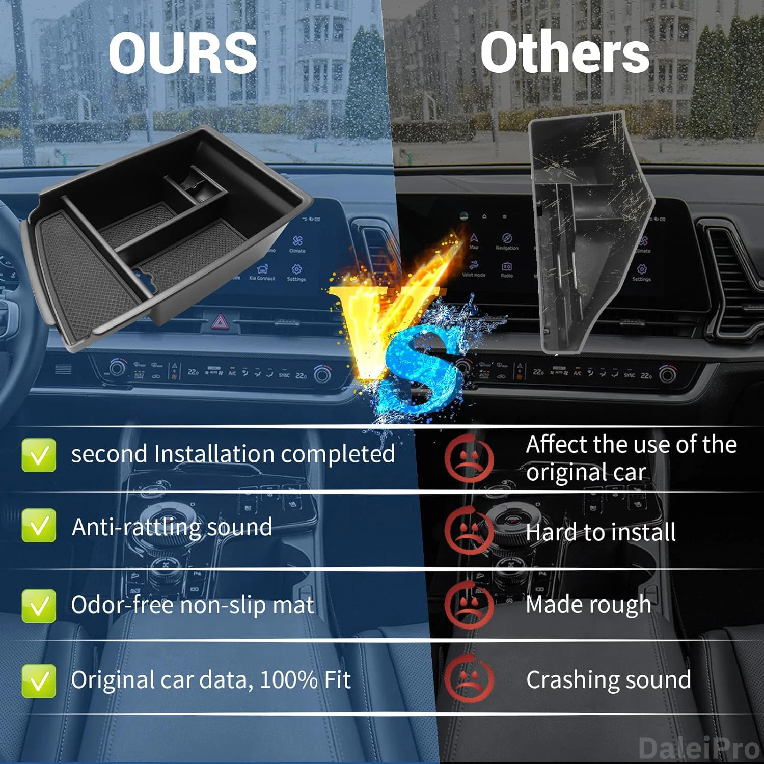 Für Kia Niro 2016-2020 2021 2022 Auto Armlehne Tiered Lagerung Box Center Konsole Organizer Fach Niro Einsatz Innen zubehör – Detail 7