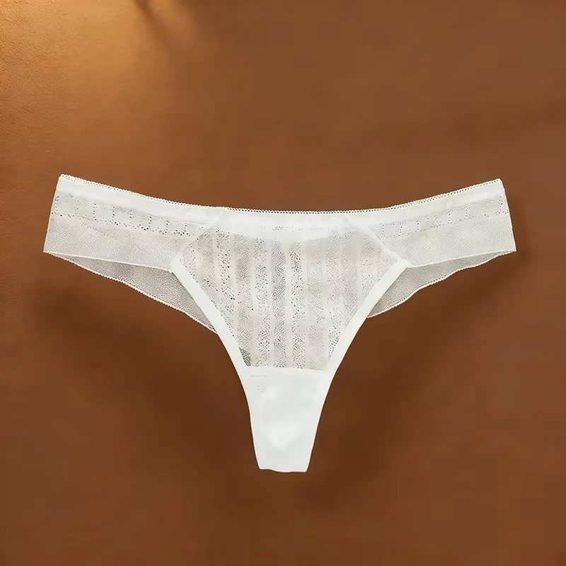 2025 New Women Sexy Lace Panties Low Waist Transparent Underwear Female G-String Solid Color Thong Soft Lingerie
