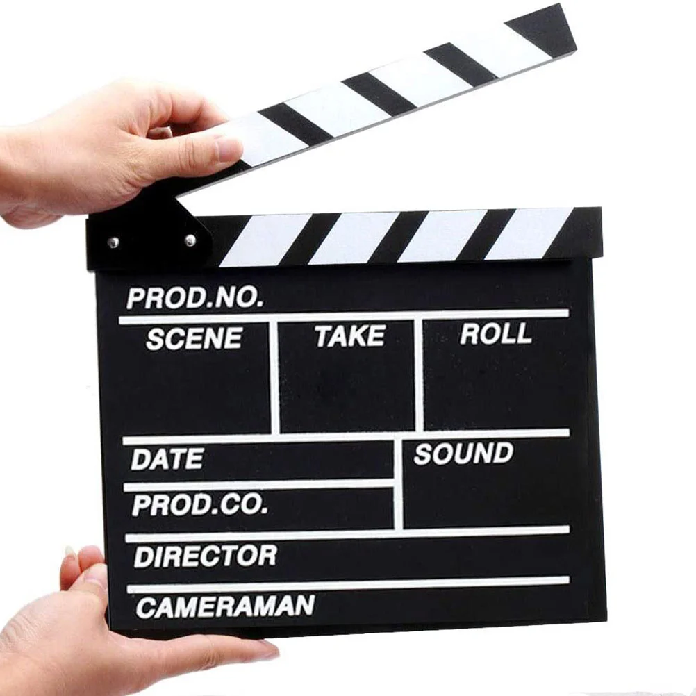 Board Video Film Clapper Wooden Make Decision Classic Black and White