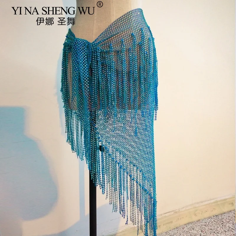 Dança do ventre elegante desempenho acessórios cinto para mulheres triângulo cachecol borla nádegas cintura adulto dança do ventre hip cachecóis