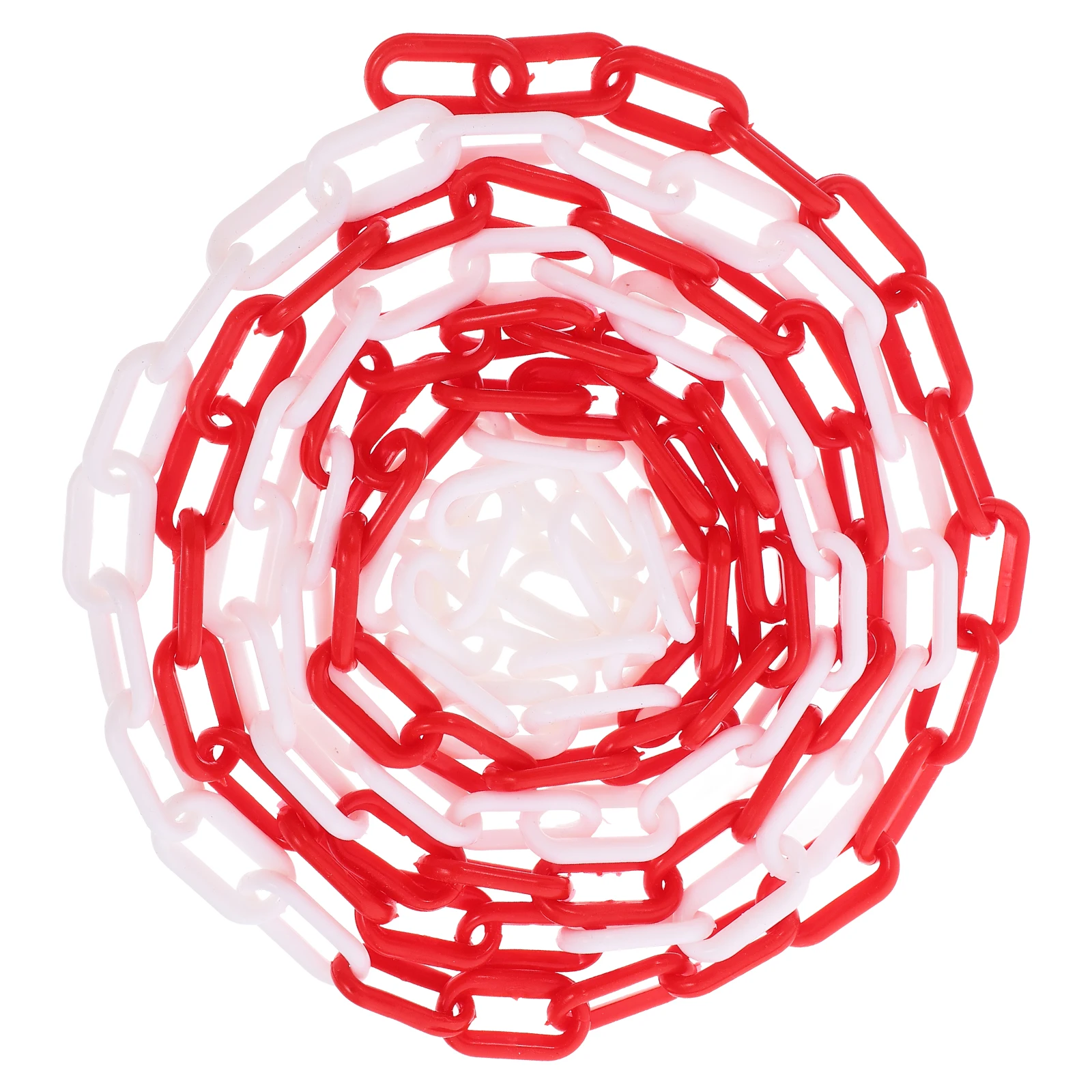 

Plastic Chain for Guardrail Posts 3M Red White Fence Control Barrier Safety Links Parking Lot Crowd Control Traffic