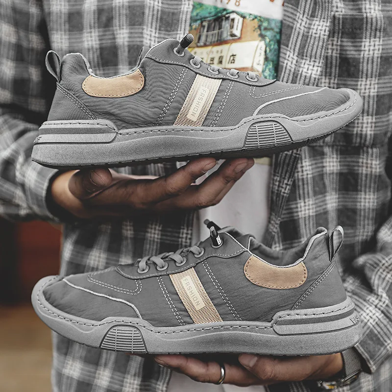 2026 New Summer Breathable Ice Silk Canvas Men's Sneakers and Casual Shoes Trendy One Step Lazy Men's Shoes Man Shoes