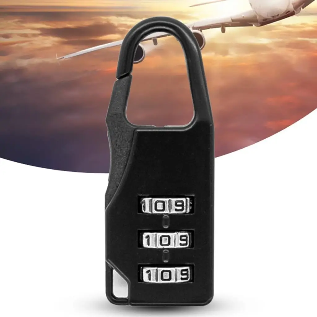 3 Digit Code Number Password Lock Combination Padlock Safety Travel Resettable Security Lock for Suitcases and Bag