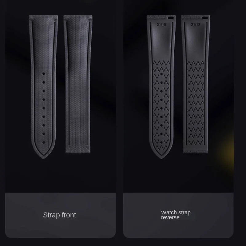 Cinturino per orologio in gomma morbida FKM di alta qualità 20mm 21mm 22mm Cinturino universale a sgancio rapido con estremità piatta per Omega IWC Longines