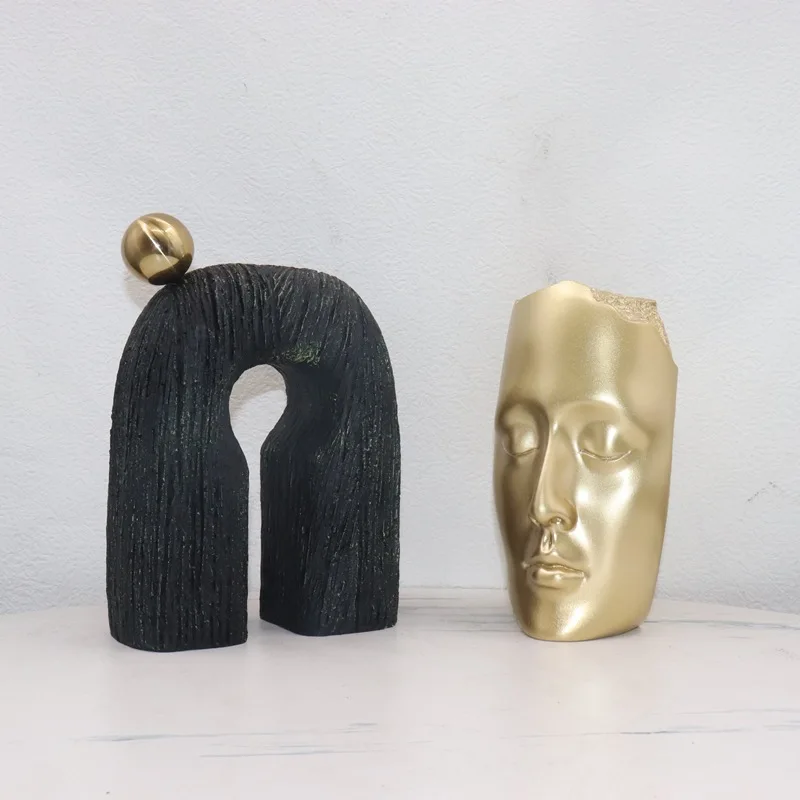 U-shaped Arch Abstract Minimalist Art Wood Grain Resin Art Sculpture Desk Decoration Resin Crafts Sculpture Home Decoration