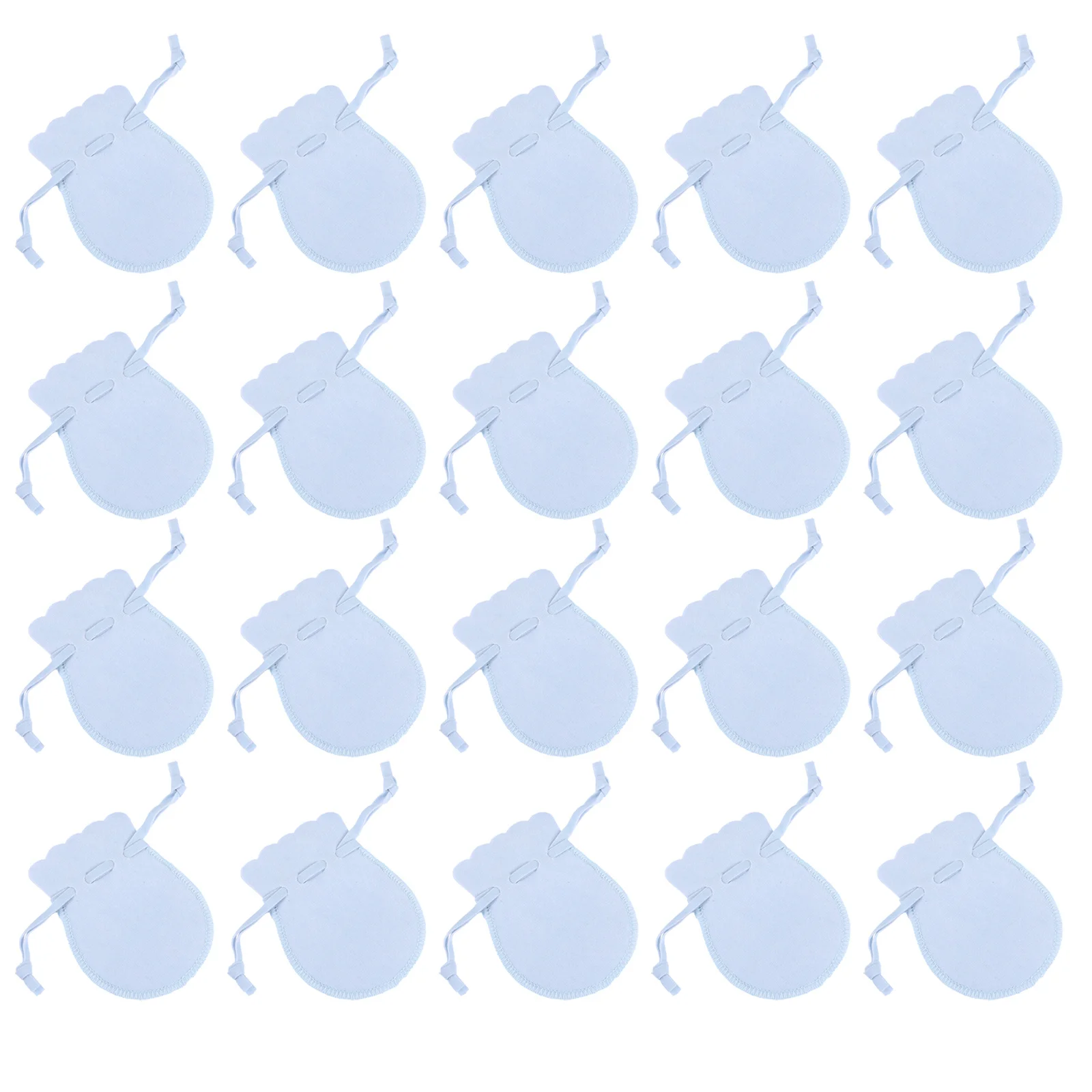 

20Pcs Flannel Jewelry Bag Sky-Blue Drawstring Small Gift Pouch Portable Storage for Watches Party Favor -Blue Gift Bag