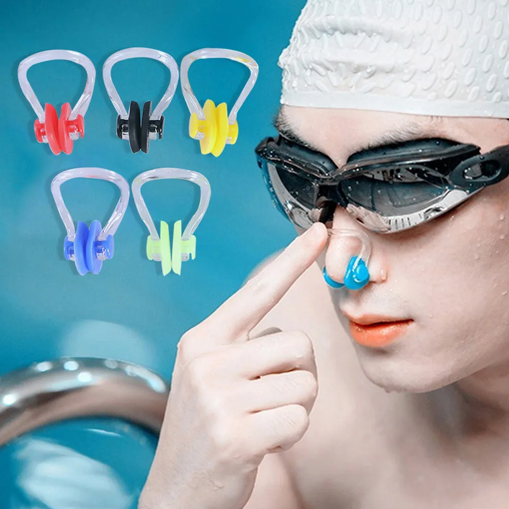 14 Pcs Practical Swimming Clips Anti Slip Nose Silicone Mixed Color Equipment Adult