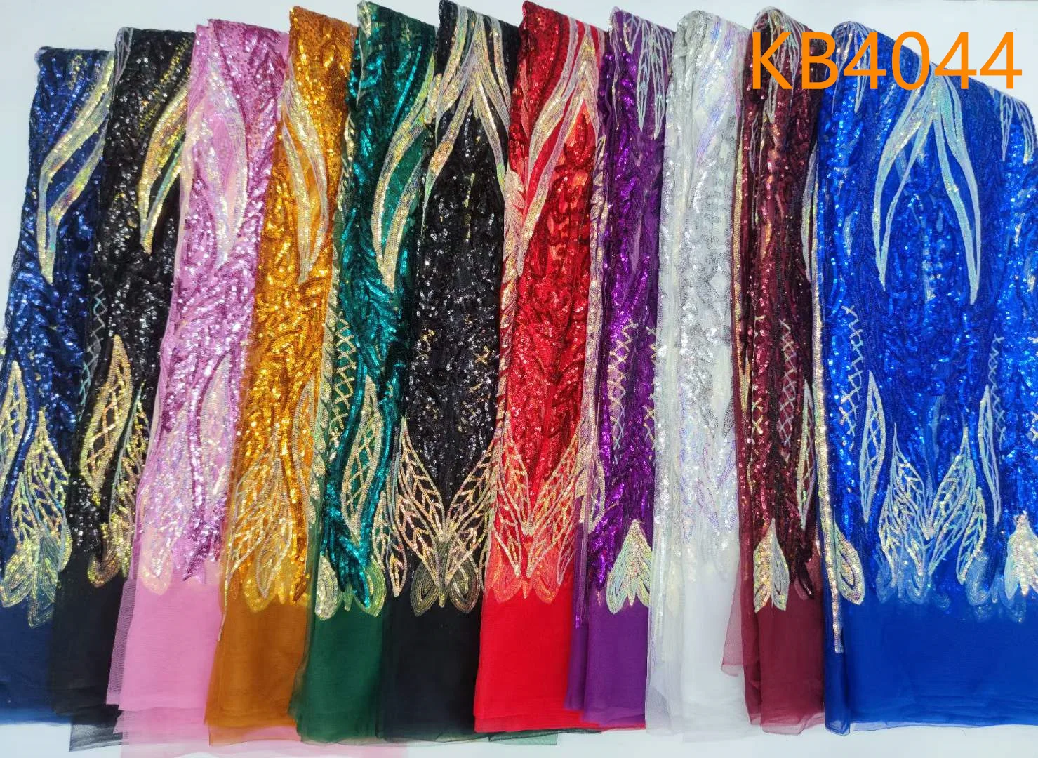 African Sequins Tulle Lace Fabrics High Quality Embroidered Lace 2024 Nigerian Sequence French Mesh Lace Net For Sewing KB4044