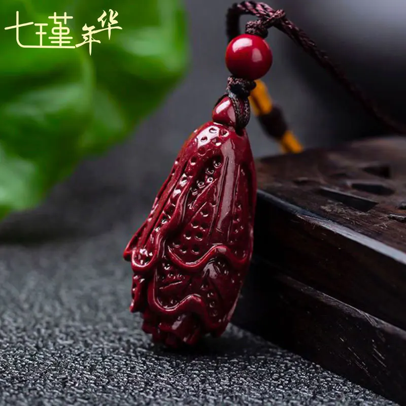 Cinnabar Fortune Necklace Men's and Women's Pendant Enrichment Purple Gold Sand Cabbage Ornament Live Broadcast