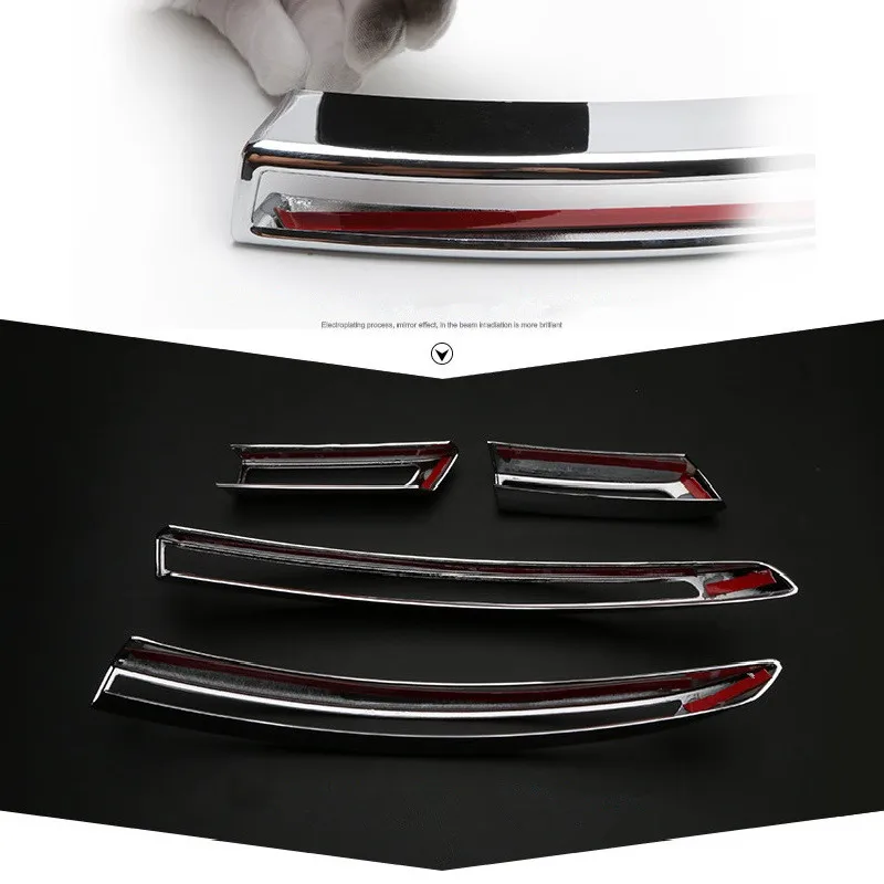 For Porsche Macan 2014 2015 2016 2017 2018 4pcs Plating Car Rear Tail Light Moulding Sticker Lamp Cover Trim Styling Accessori