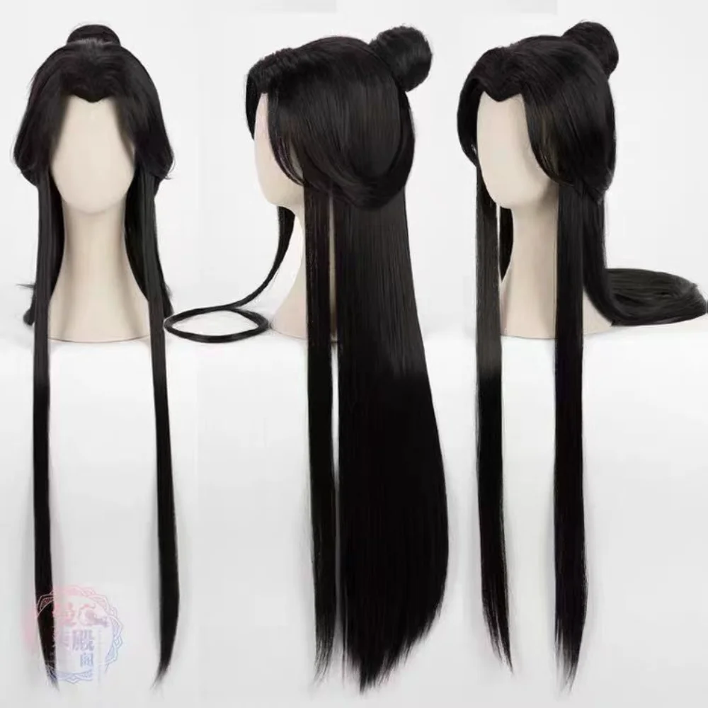 Hua Cheng San Lang Wig Heaven Officials Blessing Cosplay Tian Guan Ci Fu Huacheng Xie Lian Cosplay Black Hairs Cosplay Wig+Cap