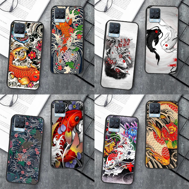 Japanese Koi For Realme C55 C35 C33 C31 C30 C21Y GT Neo 5 3T OnePlus 11 10 9 Pro 10T Nord 2 3 2T CE Case