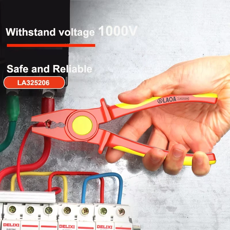 LAOA Multifunktionaler isolierter Drahtschneider, hochspannungsbeständiges 1000-V-Elektriker-Werkzeug mit Nasenzange mit fester Spitze – Detail 4