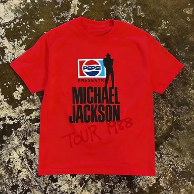 Michael Jackson Tour 1988 bedrukt Amerikaans ademend comfortabel streetwear T-shirt van hoge kwaliteit Y2k Ins