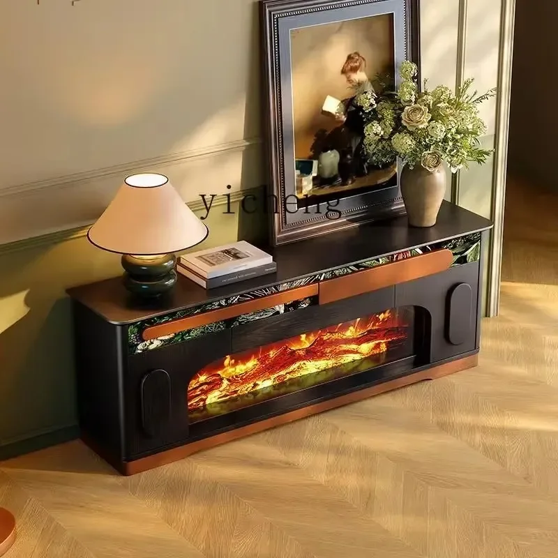 D17-2retro Fireplace TV Cabinet Living Room Electronic Heating Fireplace Decorative Cabinet