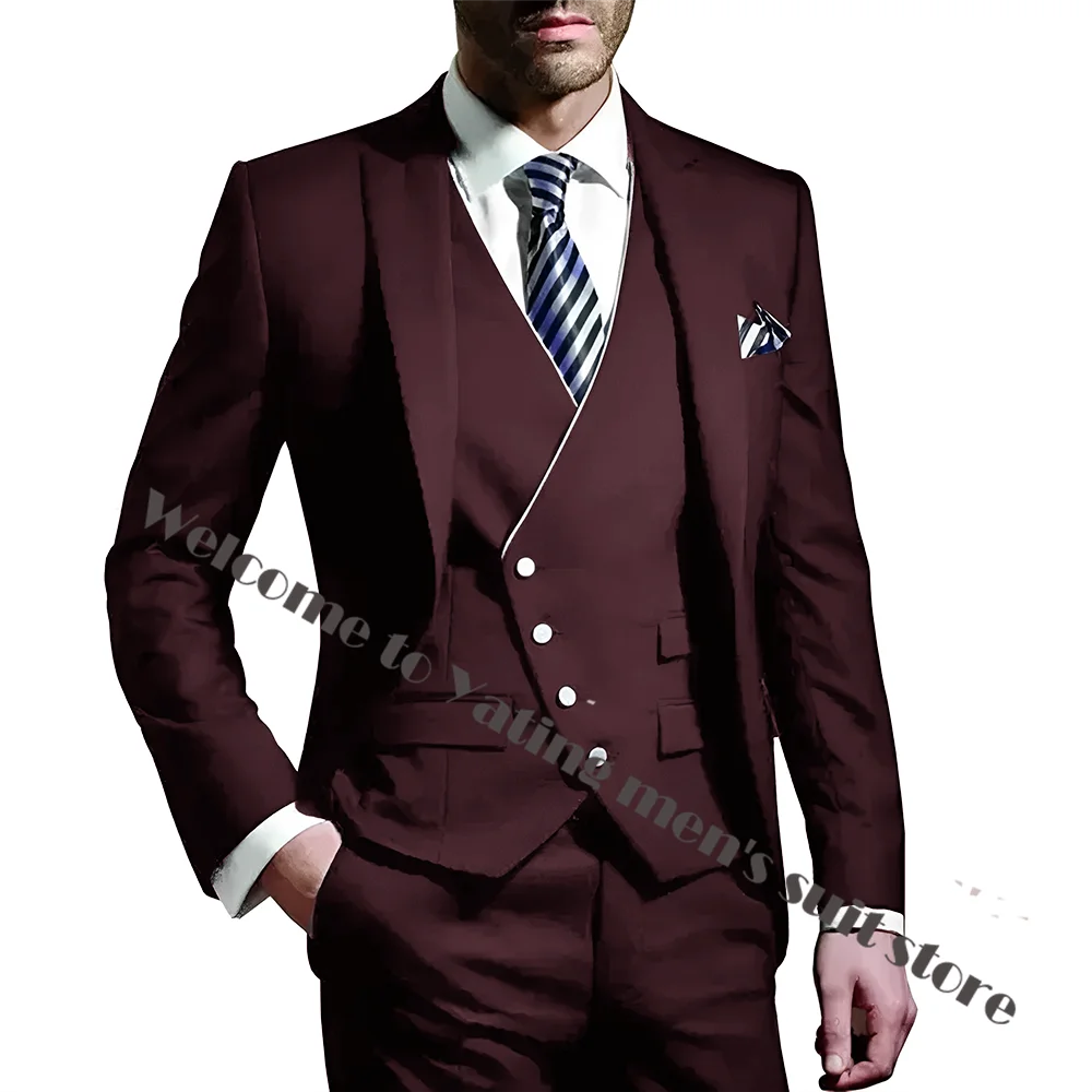 Costume de Mariage Blanc pour Homme, Tenue de Marié, Tuxedos à Revers Patricia, pour ixd\'Affaires, 3 Pièces