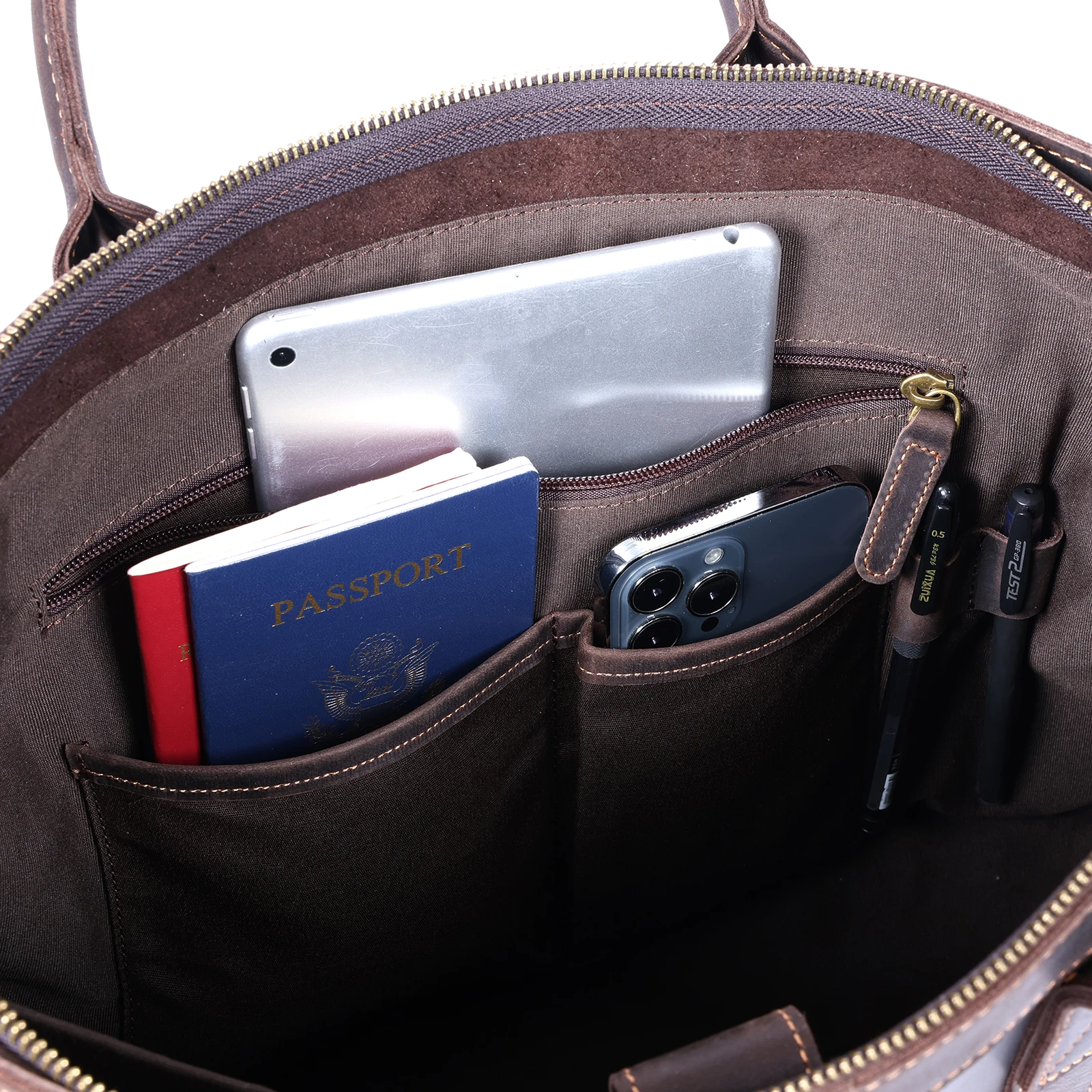 Vintage Echtleder Herren-Aktentasche 16 Zoll Laptop-Taschen Crazy Horse Leder Messenger-Handtasche Rindsleder Geschenkidee für Männer – Detail 32