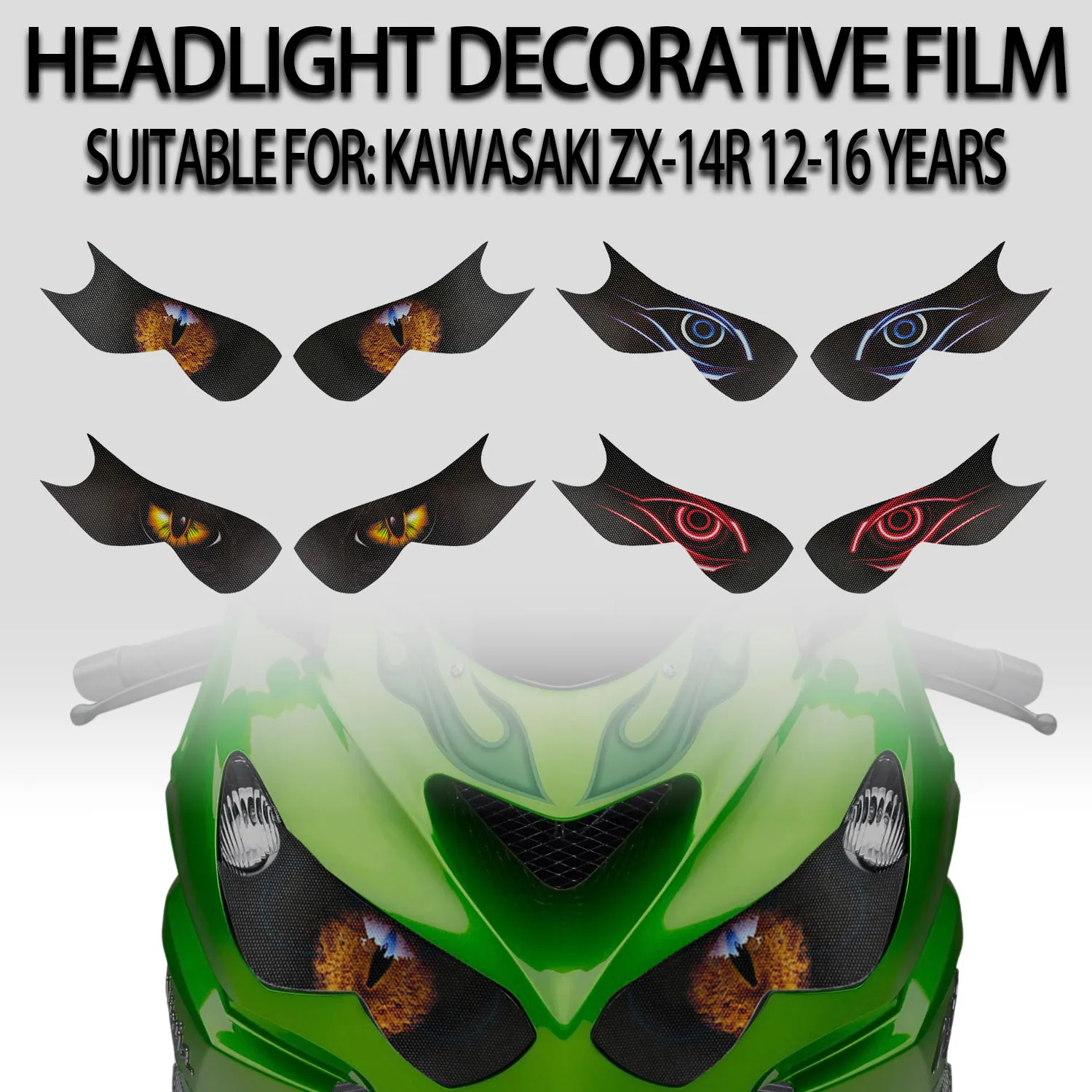 

For Kawasaki ZX-14R 12-16 Front Lamp Protection Sticker Headlight Decorative Film