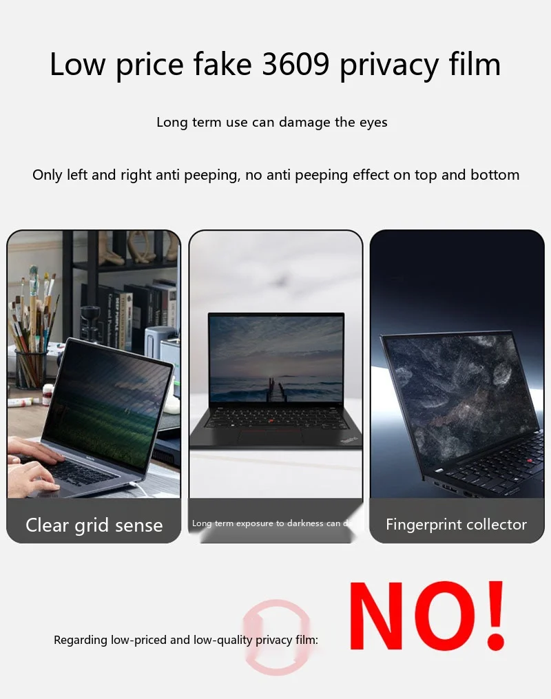 360 ° Vollständiger Sichtschutzfilter 11,6-34 Zoll Anti-Spionage Blaulichtfilter für Laptop – Detail 4