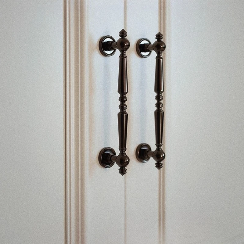 

Французская глянцевая черная ручка для шкафа, высококачественная ручка для гардероба, легкая роскошная ручка для ящика, персонализированная латунная ручка для обувного шкафа