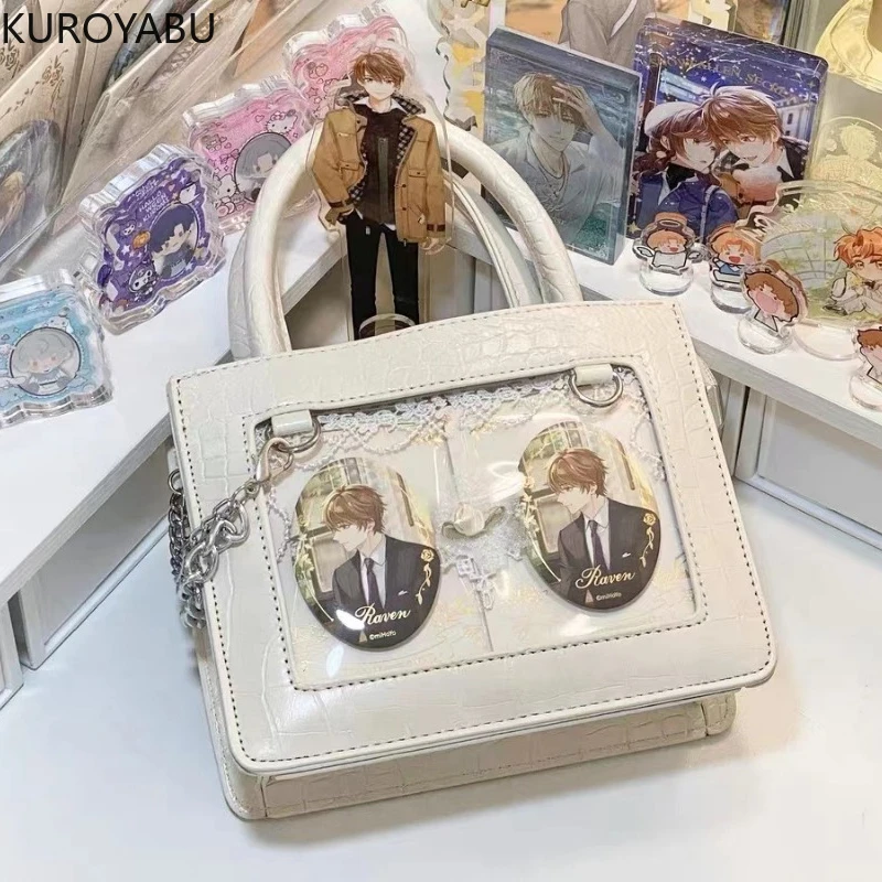 Fashion PU Cute Y2k Bag for Woem 2023 All Match Transparent Crossbody Bags Teenage Girls Japanese Simple Sweet Lolita Handbags