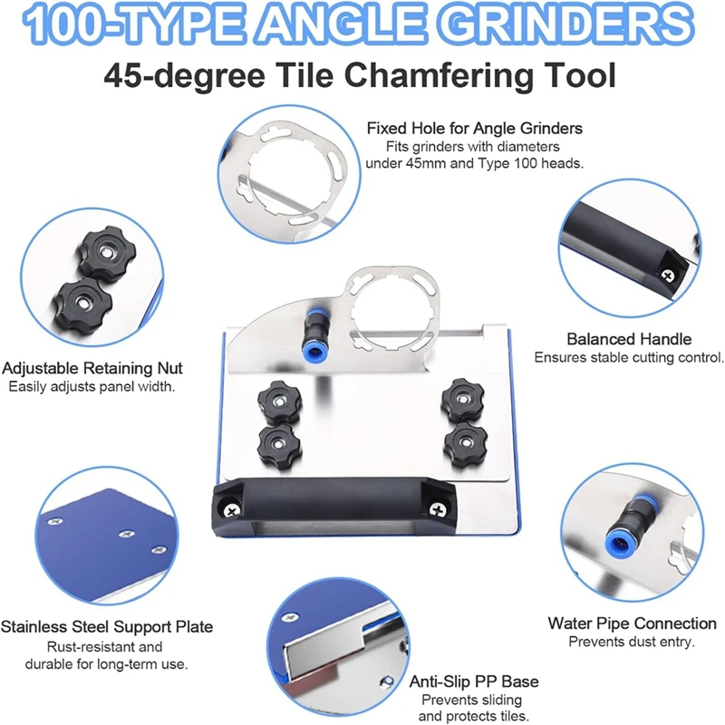ABBN-45 องศากระเบื้อง Chamfering เครื่องมือ,เครื่องบดมุม Stand Holder,สําหรับ 100-ประเภทเครื่องบดมุม,เครื่องมือตัดปรับได้,เครื่องบด