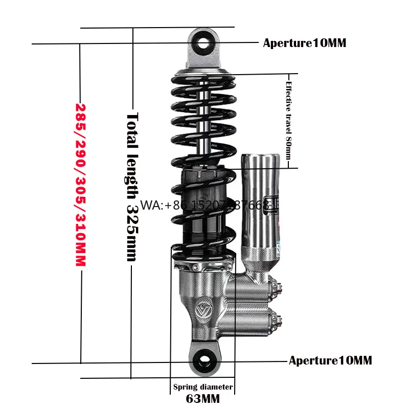 

RS4pro Высокое качество 310 мм задний амортизатор новый сорт для CM300/500 Victoria 300 и мотоциклов General Motors