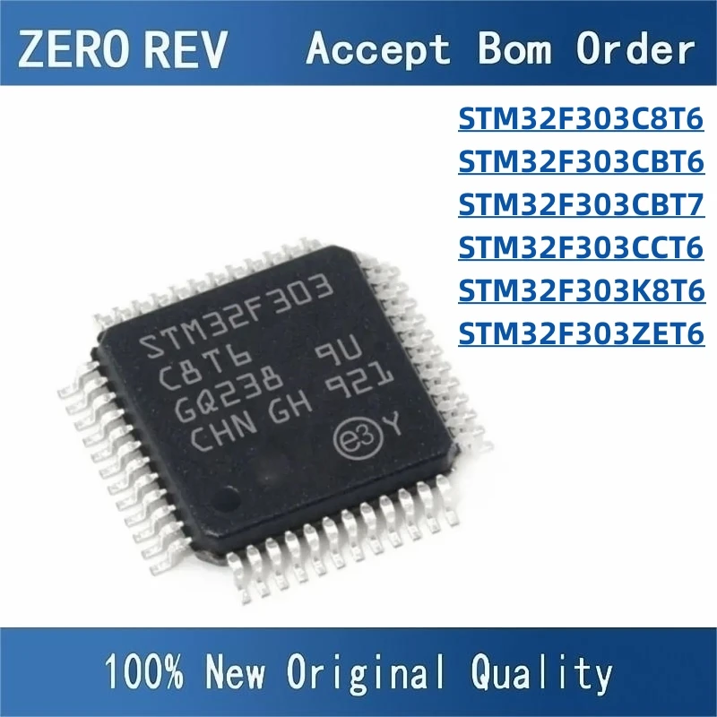 

100% New STM32F303C8T6 STM32F303CBT6 STM32F303CBT7 STM32F303CCT6 LQFP48 STM32F303K8T6 LQFP32 STM32F303ZET6 LQFP144 chips ic