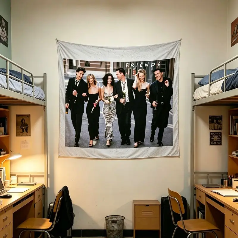 VIKAMA Friends TV Show Rachel Phoebe Wall Tapestry Classic Comedy Series Room Home Decor Lovely Gift Soft Durable Cozy Aesthetic
