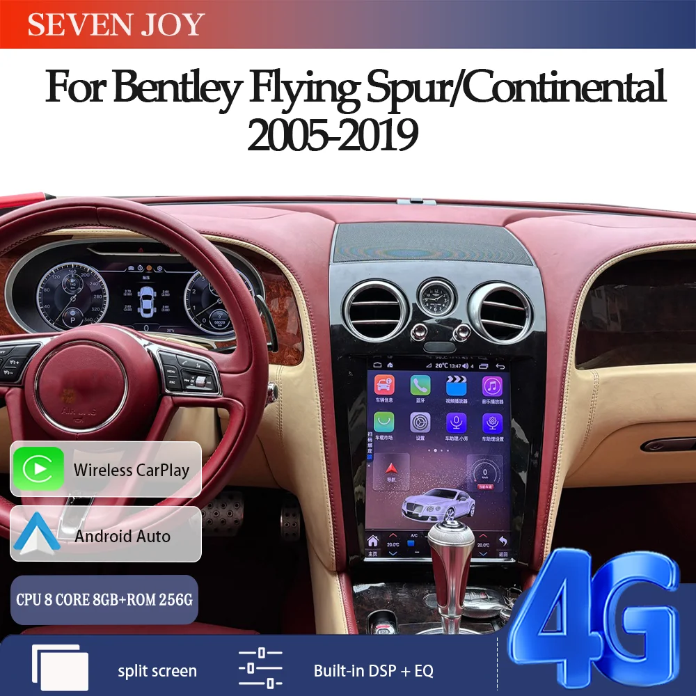 For Bentley Flying Spur Continental GT 2005-2019 Android Car Radio Carplay Autoradio Stereo Multimedia Intelligent Systems Auto