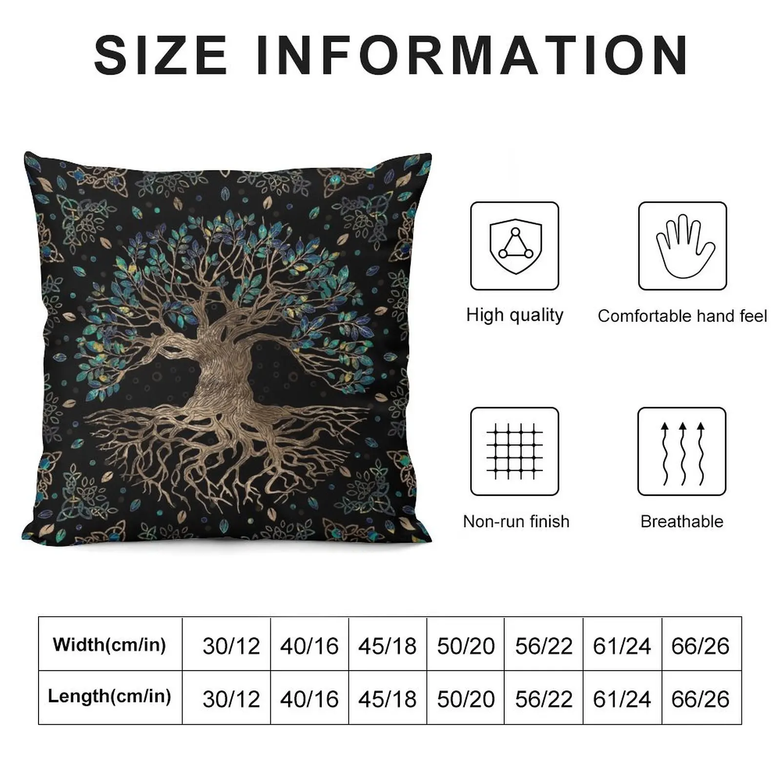 Tree of life -Yggdrasil Golden and Marble ornament Throw Pillow Christmas Pillow Cases Cushions Home Decor pillow