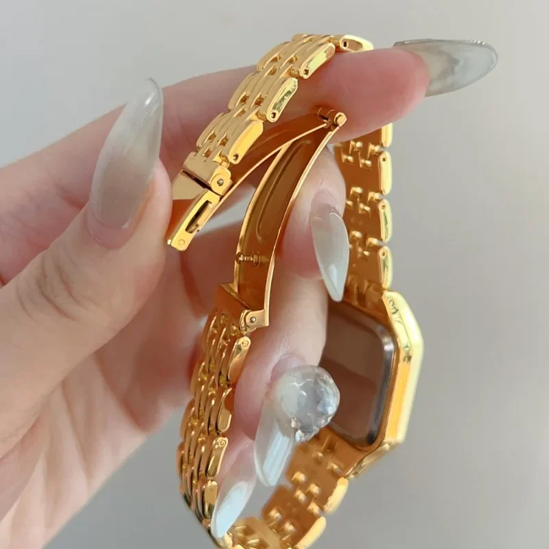 Montre-bracelet à quartz en acier inoxydable pour femme, marque de luxe légère, montres d'affaires pour femme, mode étudiante, nouveau, 2024