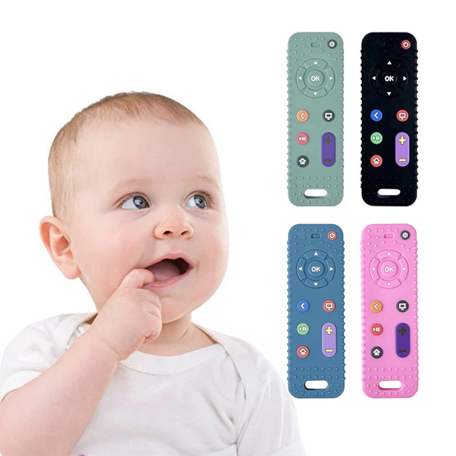 

Детский силиконовый прорезыватель с дистанционным управлением, детский оральный аппетит, успокаивающий пульт дистанционного управления, прикусающая резинка, игрушки против еды