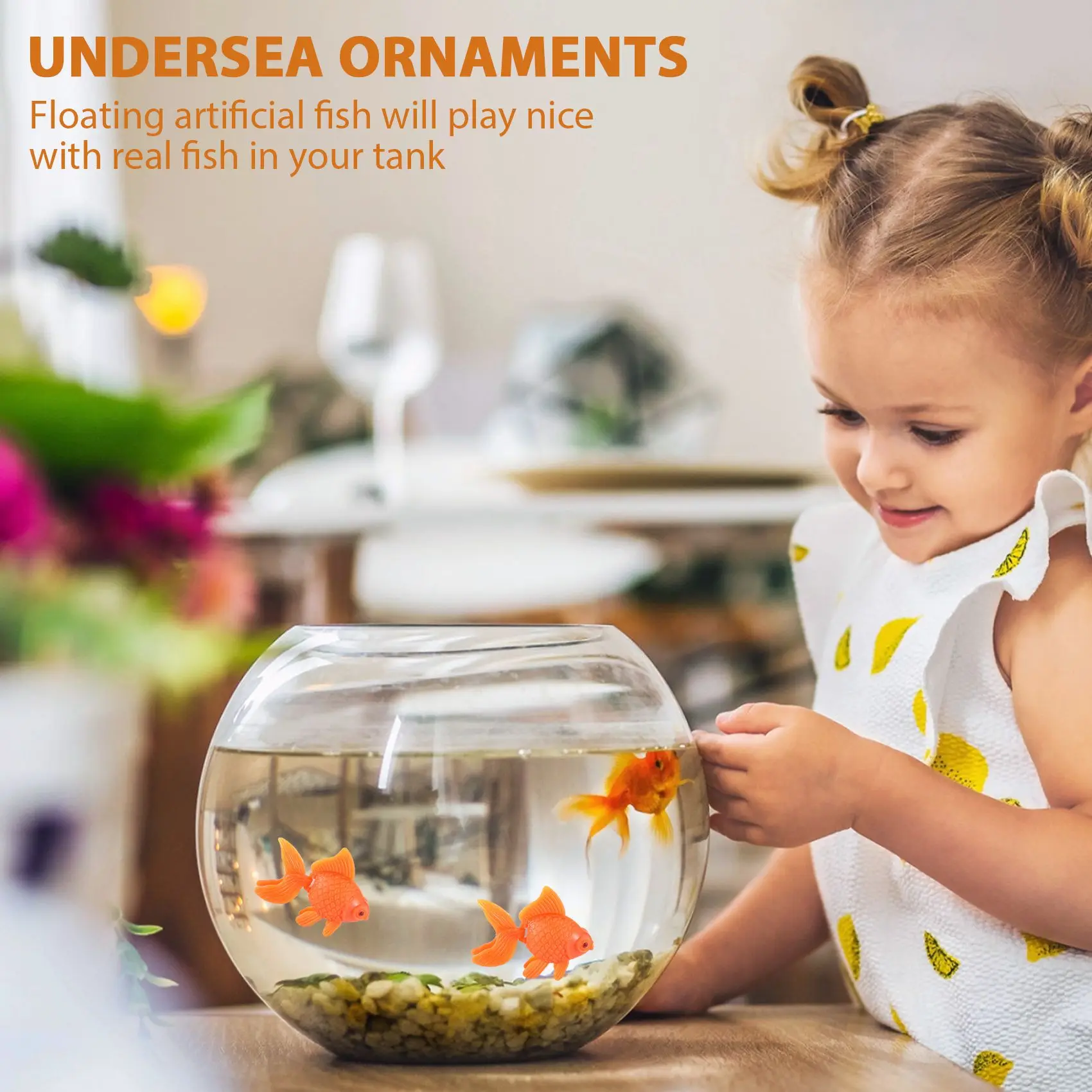 AA83 Aquarium Orange Plastic Goldfish Ornament Aquarium Decoration 10 pcs