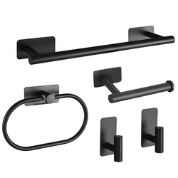 Bathroom Hardware Set Stainless Steel Brushed Nickel Towel Bar Towel Ring Toilet Paper Holder Robe Hook Bathroom Accessory