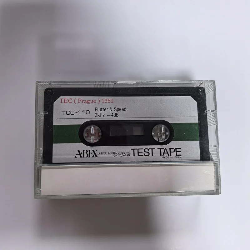 

ABEX TEST TAPE TCC-110 3kHz-4db 120μs Flutter & Speed ,Wow and flutter test with speed data sheet