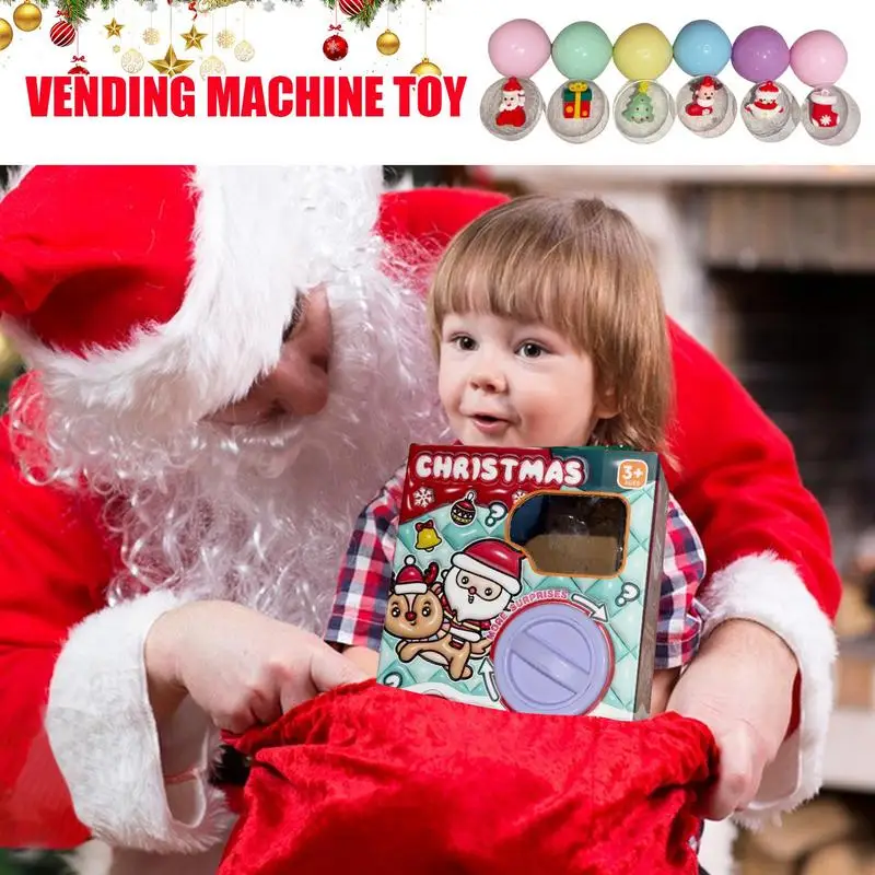 

Reusable Gashapon Device Reusable Christmas Toy Safe Candy Dispenser With 6 Gashapon For Girls Boys Kids Children Friends