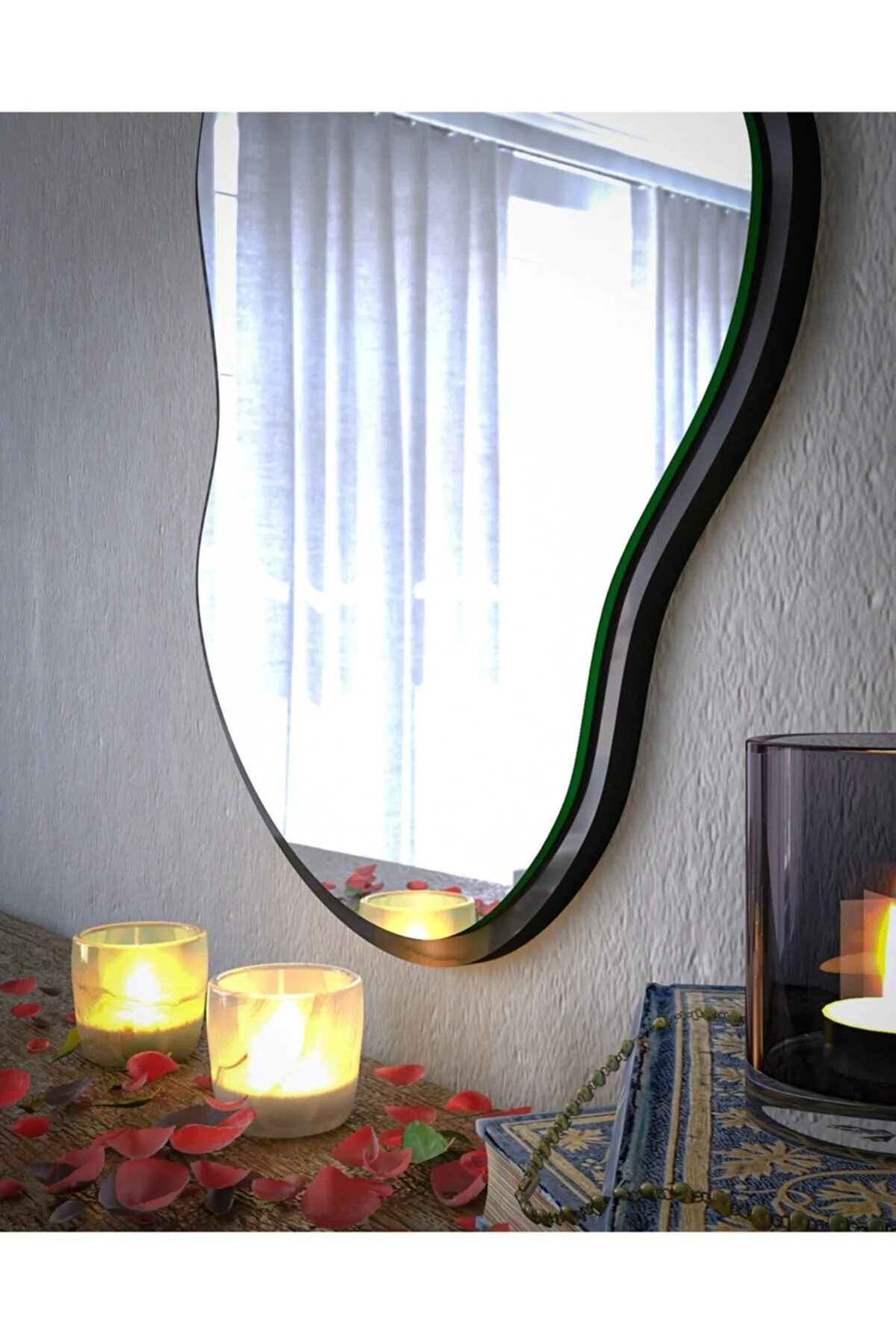 Custom Design Luxury Black Decorative Wall Mirror Home Decor Large Size Mirror Painting