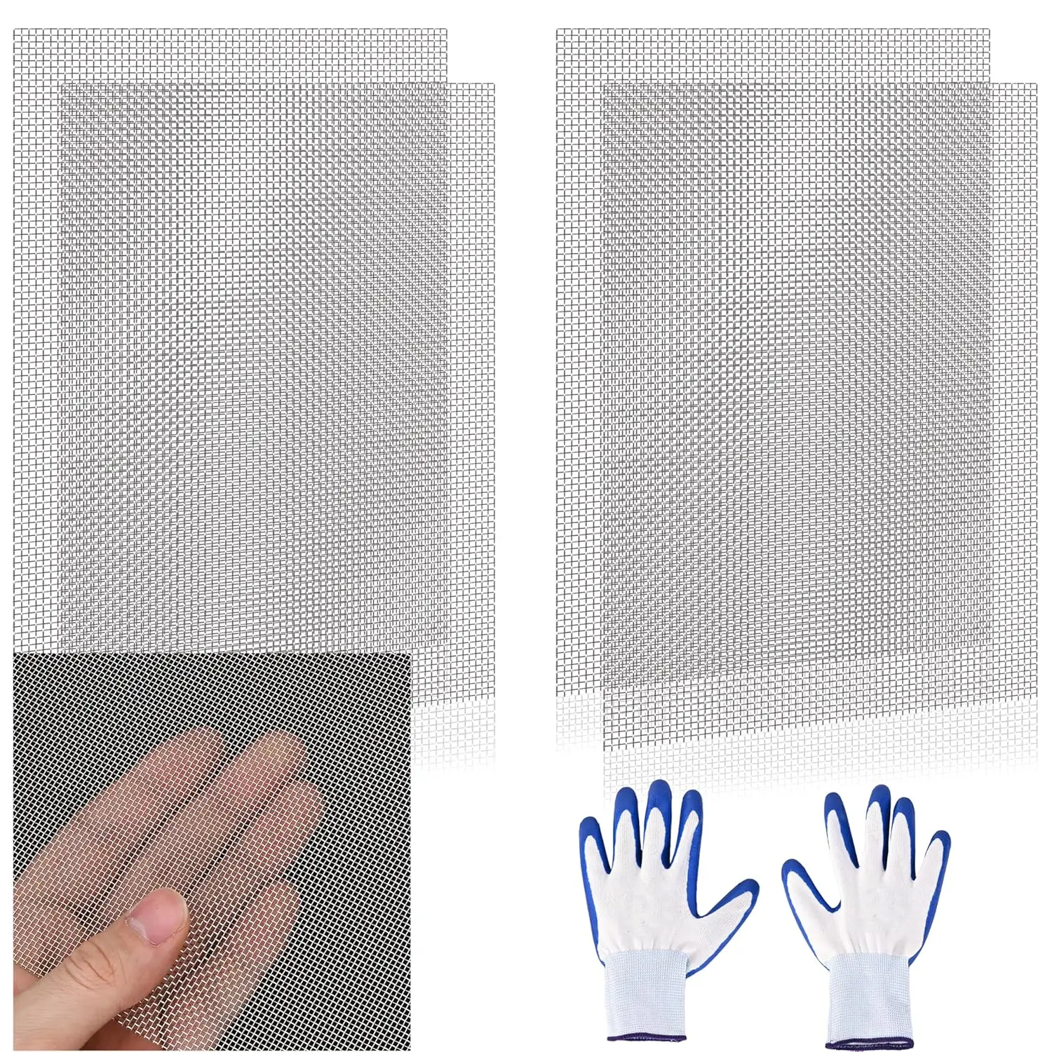 

4 Pcs 13x9" 20 Mesh 304 Stainless Steel Wire Mesh Sheets for DIY Crafts, Vent Covers, Garden Fencing