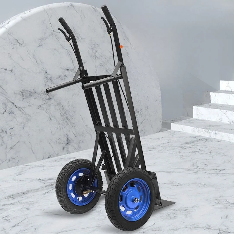 

Slot car with brakes, thickened two-wheel trolley