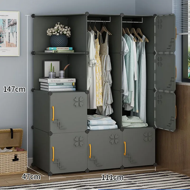 Modern Minimalist Wardrobe Storage Clothes Bedroom Cabinet Closet Space Saving Cube Watches Guarda Roupa Lounge Suite Furniture
