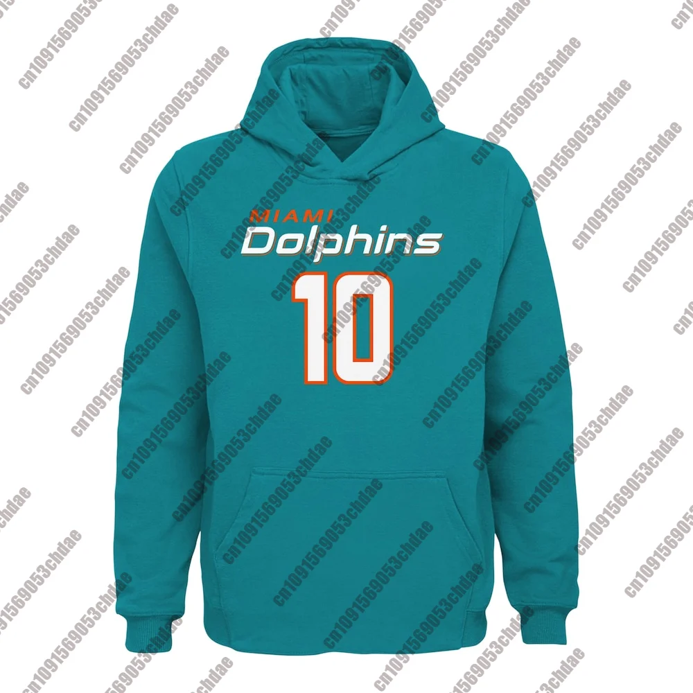 Męska bluza z kapturem Dolphins Tyreek Hill Blue Rugby Popularna bluza do rugby dla dorosłych i młodzieży dla dzieci Street Sport Unisex